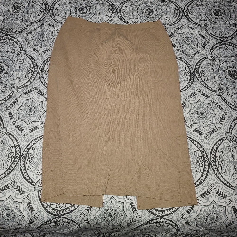 New York & Company Eva Mendes Tan Pencil Skirt